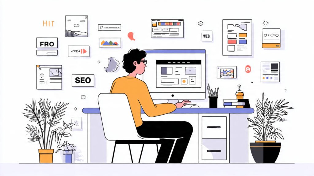 Designer working on screen